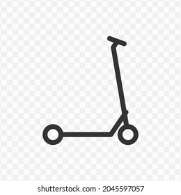 Vector illustration of scooter icon in dark color and transparent background(png).