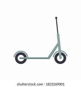 Vector illustration scooter isolated on white background. Trendy design city transport in flat style. Active healthy lifestyle concept.