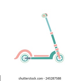 Vector illustration of scooter on white isolated background