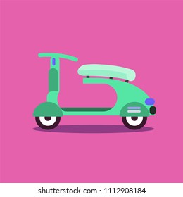 Vector illustration of a scooter. Trendy flat style.