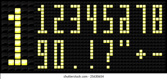 vector illustration of scoreboard in numbers and punctuation