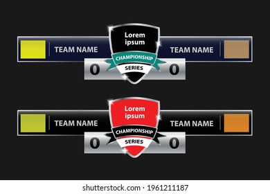 Vector Illustration Scoreboard Team Broadcast Graphic And Template For Sport, Competition, 
Championship, Soccer And Football