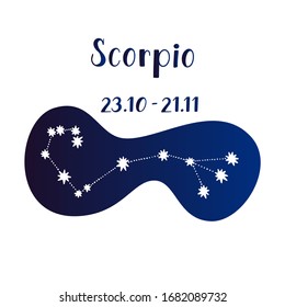 Ilustración vectorial de la constelación zodiaca Scorpio aislada en un fondo blanco. 