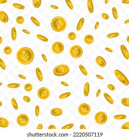 Vector illustration of Scorpio zodiac. Flying gold coins on transparent background (PNG).