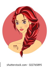 Vector illustration of  Scorpio zodiac sign as a beautiful girl