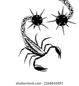 ilustración vectorial de un escorpión con un mace