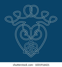 Vector illustration for Scottish community: the Luckenbooth brooch, romantic symbol of love, a token of betrothal, affection and friendship. Luckenbooth design made by celtic knot or gaelic knotwork.