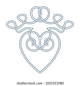 Vector illustration for Scottish community: the Luckenbooth brooch, romantic jewellery, a token of love, betrothal, affection and friendship. Luckenbooth design.