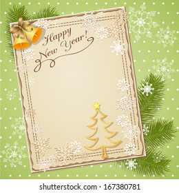 vector illustration scrapbook new year card - eps10