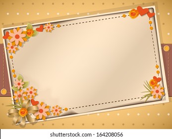 vector illustration scrapbooking card on the vintage background- eps10