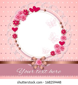 vector illustration scrapbooking congratulation romantic card  - eps10