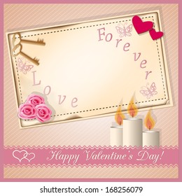 vector illustration scrapbooking congratulation Valentine's card  - eps10