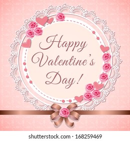 vector illustration scrapbooking congratulation Valentine's card  - eps10