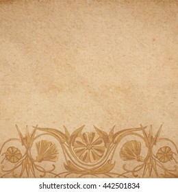 Vector illustration of scrapbooking parchment paper with flower ornament