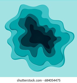 Vector illustration of scraps of paper with layers