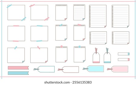 Vector illustration of scraps of paper in various shapes