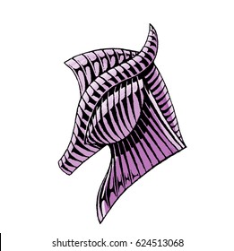 Vektorgrafik einer Scratchboard Style Tinte und Aquarellzeichnung eines Pferdes