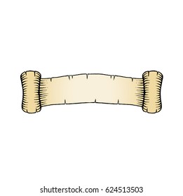 Ilustración vectorial de un dibujo de tinta de tipo cartón de un cartel antiguo con relleno de color beige