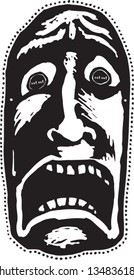 Vector illustration of a Screaming Man Mask