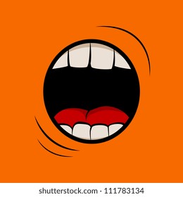 Vector illustration with screaming mouth