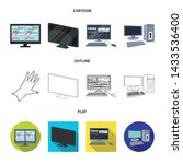 Vector illustration of screen and computer logo. Set of screen and mockup vector icon for stock.