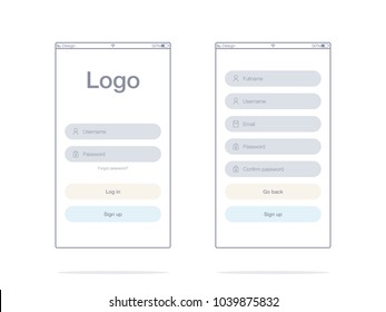 Vector Illustration of screens and web concept. Interface UX, UI GUI screen template for web site banners. Sign up