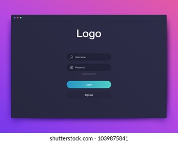 Vector Illustration of screens and web concept. Interface UX, UI GUI screen template for web site banners. Sign up