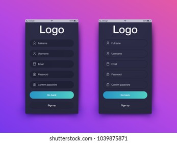 Vector Illustration of screens and web concept. Interface UX, UI GUI screen template for web site banners. Create account