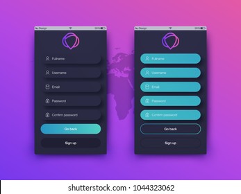 Vector Illustration of screens and web concept. Interface UX, UI GUI screen template for web site banners. Create account