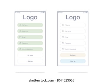 Vector Illustration of screens and web concept. Interface UX, UI GUI screen template for web site banners. Create account