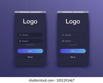 Vector Illustration of screens and web concept. Interface UX, UI GUI screen template for web site banners. Sign up