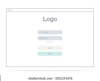 Vector Illustration of screens and web concept. Interface UX, UI GUI screen template for web site banners. Sign up