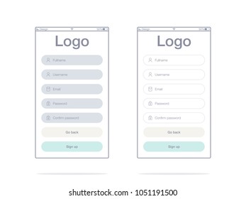 Vector Illustration of screens and web concept. Interface UX, UI GUI screen template for web site banners. Create account