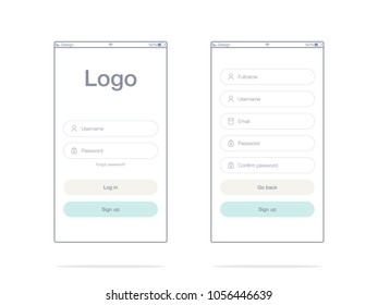 Vector Illustration of screens and web concept. Interface UX, UI GUI screen template for web site banners. Sign up