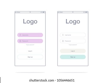 Vector Illustration of screens and web concept. Interface UX, UI GUI screen template for web site banners. Sign up