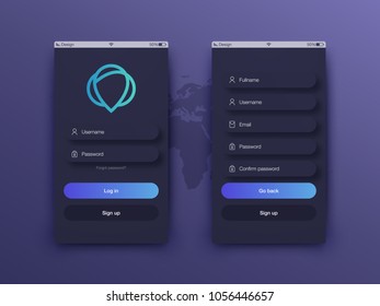 Vector Illustration of screens and web concept. Interface UX, UI GUI screen template for web site banners. Sign up