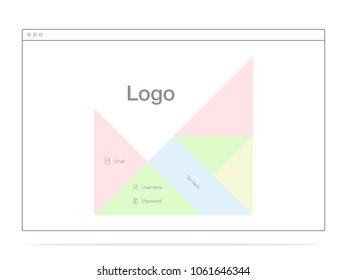 Vector Illustration of screens and web concept. Interface UX, UI GUI screen template for web site banners. Sign up