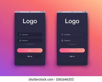 Vector Illustration of screens and web concept. Interface UX, UI GUI screen template for web site banners. Sign up