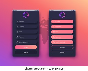 Vector Illustration of screens and web concept. Interface UX, UI GUI screen template for web site banners. Create account