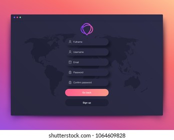 Vector Illustration of screens and web concept. Interface UX, UI GUI screen template for web site banners. Create account