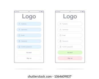 Vector Illustration of screens and web concept. Interface UX, UI GUI screen template for web site banners. Create account