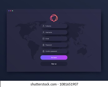 Vector Illustration of screens and web concept. Interface UX, UI GUI screen template for web site banners. Sign up