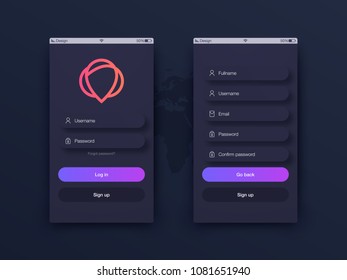 Vector Illustration of screens and web concept. Interface UX, UI GUI screen template for web site banners. Sign up