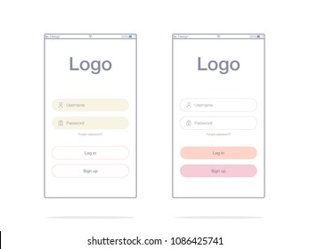 Vector Illustration of screens and web concept. Interface UX, UI GUI screen template for web site banners. Sign up