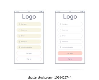 Vector Illustration of screens and web concept. Interface UX, UI GUI screen template for web site banners. Sign up