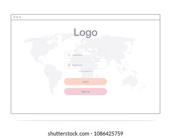 Vector Illustration of screens and web concept. Interface UX, UI GUI screen template for web site banners. Sign up