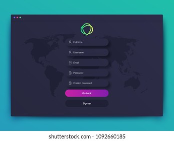 Vector Illustration of screens and web concept. Interface UX, UI GUI screen template for web site banners. Sign up