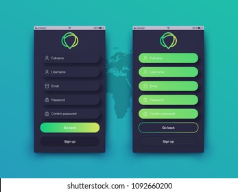 Vector Illustration of screens and web concept. Interface UX, UI GUI screen template for web site banners. Sign up