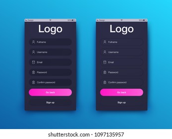 Vector Illustration of screens and web concept. Interface UX, UI GUI screen template for web site banners. Sign up