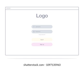 Vector Illustration of screens and web concept. Interface UX, UI GUI screen template for web site banners. Sign up